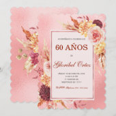 Invitación de 60 Años Mujer Kaart (Voorkant / Achterkant)