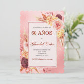 Invitación de 60 Años Mujer Kaart (Staand voorkant)