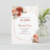 Invitación de 60 Años Mujer Kaart (Staand voorkant)