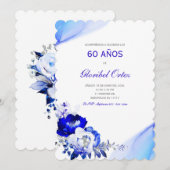 Invitación de 60 Años Mujer Kaart (Voorkant / Achterkant)