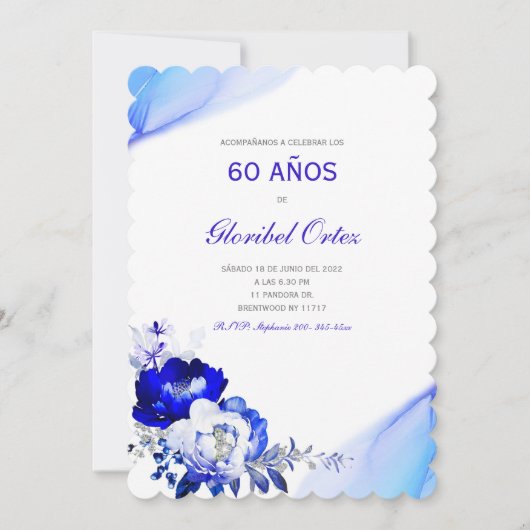 Invitación de 60 Años Mujer Kaart (Voorkant)
