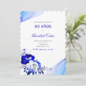 Invitación de 60 Años Mujer Kaart (Staand voorkant)
