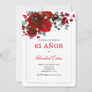 Invitación de 65 Años Mujer Kaart
