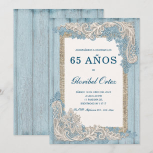 Invitación de 65 Años Mujer Kaart