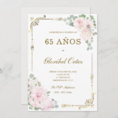 Invitación de 65 Años Mujer Kaart (Voorkant / Achterkant)