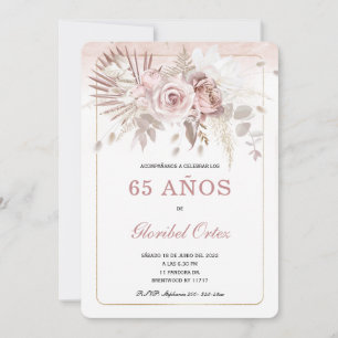 Invitación de 65 Años Mujer Kaart