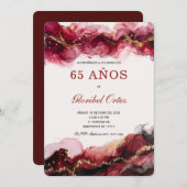 Invitación de 65 Años Mujer Kaart (Voorkant / Achterkant)