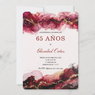 Invitación de 65 Años Mujer Kaart