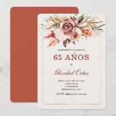 Invitación de 65 Años Mujer Kaart (Voorkant / Achterkant)