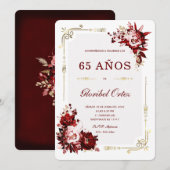 Invitación de 65 Años Mujer Kaart (Voorkant / Achterkant)
