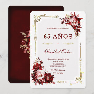 Invitación de 65 Años Mujer Kaart