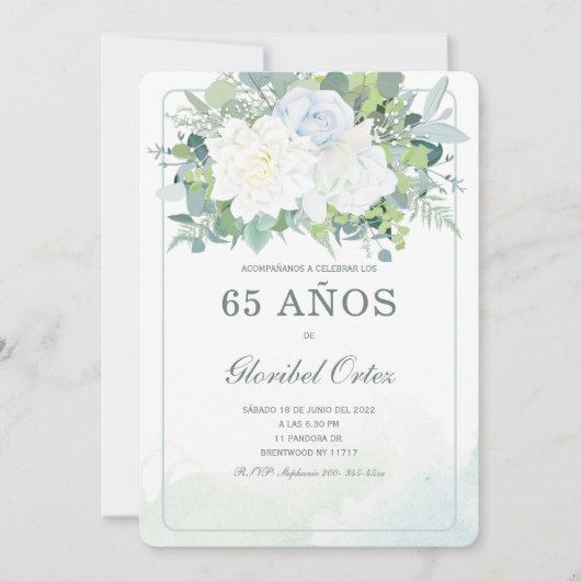 Invitación de 65 Años Mujer Kaart (Voorkant)