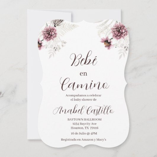 Invitación de baby shower de flores silvestres kaart (Voorkant)