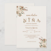 Invitacion de baby shower kleur beige kaart (Voorkant / Achterkant)