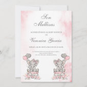 Invitacion de baby shower mellizas kaart (Voorkant)