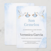 Invitacion de baby shower para gemelos kaart (Voorkant / Achterkant)