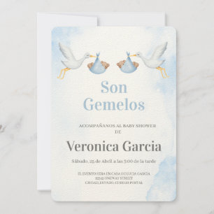 Invitacion de baby shower para gemelos kaart