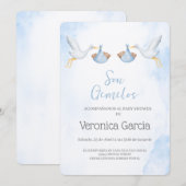 Invitacion de baby shower para gemelos kaart (Voorkant / Achterkant)