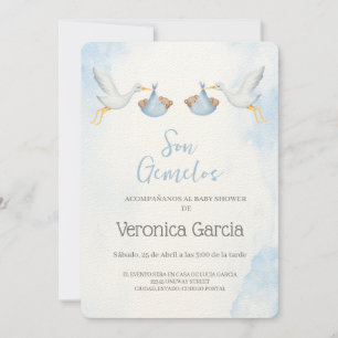 Invitacion de baby shower para gemelos kaart