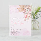 Invitacion de baby shower para niña tema boho kaart (Staand voorkant)