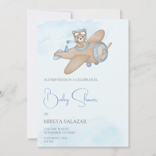 Invitación de baby shower para niño kaart (Voorkant)