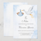 Invitacion de baby shower para niño kaart (Voorkant / Achterkant)