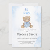 Invitacion de baby shower para niño tema osito kaart (Voorkant)