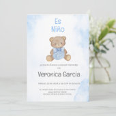 Invitacion de baby shower para niño tema osito kaart (Staand voorkant)