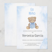 Invitacion de baby shower para niño tema osito kaart (Voorkant / Achterkant)