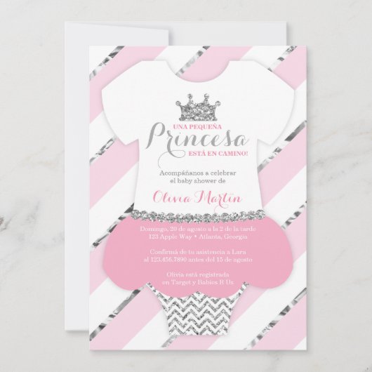 Invitación de Baby shower para una Princes Kaart (Voorkant)