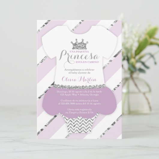 Invitación de Baby shower para una Princes Kaart (Staand voorkant)