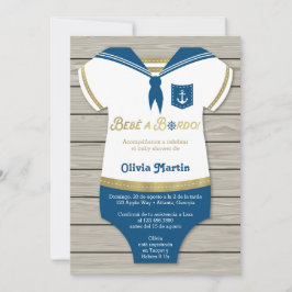 Invitación de Baby shower, Pequeño marinero Kaart