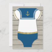 Invitación de Baby shower, Pequeño marinero Kaart (Achterkant)