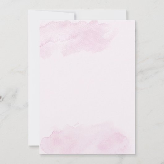 Invitación de bautismo blush roze kaart (Achterkant)