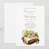 Invitación de bautismo con biblia kaart (Voorkant / Achterkant)