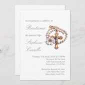 Invitación de bautismo con crucifijo kaart (Voorkant / Achterkant)