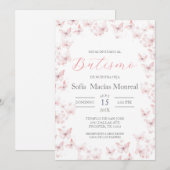 Invitación de bautismo con mariposas para niña kaart (Voorkant / Achterkant)