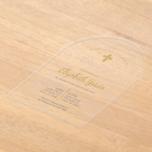 Invitación de bautismo floral rosa en español acryl uitnodigingen (Laagn)