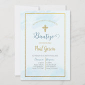 Invitación de bautismo kleur azul en español kaart (Voorkant)