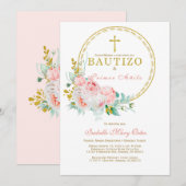 Invitación de bautismo para el primer cumpleaños kaart (Voorkant / Achterkant)