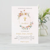 Invitación de bautismo para niña kaart (Staand voorkant)