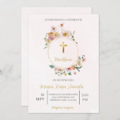 Invitación de bautismo para niña kaart (Voorkant / Achterkant)