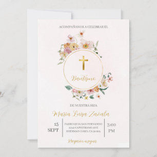 Invitación de bautismo para niña kaart