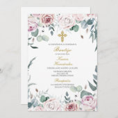 Invitación de bautismo para niña kaart (Voorkant / Achterkant)