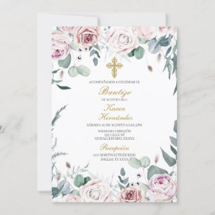 Invitación de bautismo para niña kaart