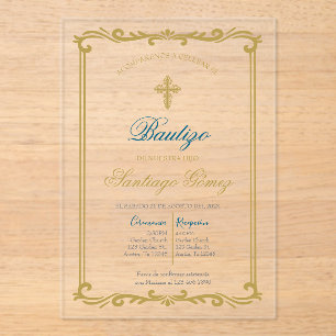 Invitación de bautismo para niño acryl uitnodiging