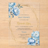 Invitación de bautismo para niño acryl uitnodigingen (Voorkant)