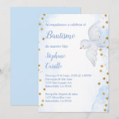 Invitación de bautismo para niño con paloma blanca kaart (Voorkant / Achterkant)