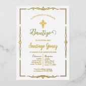 Invitación de bautismo para niño folie uitnodiging (Voorkant)