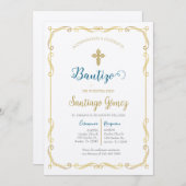 Invitación de bautismo para niño kaart (Voorkant / Achterkant)